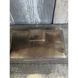 Fossil Credit Card Clutch Wallet Silver Metallic Beautiful